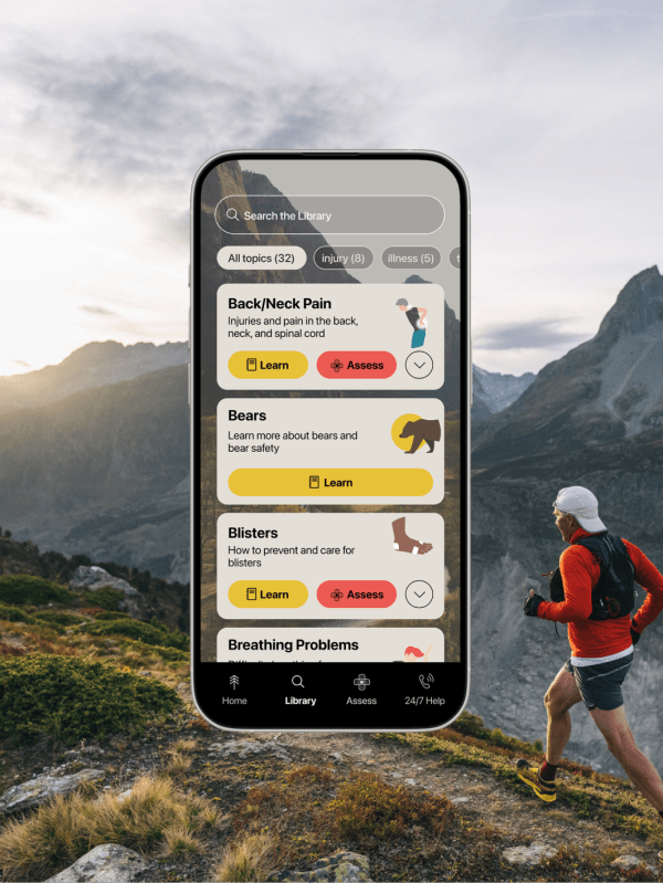 GOES app running injury library screenshot
